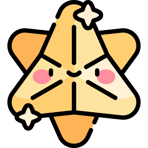 estrella de oro Kawaii Lineal color icono
