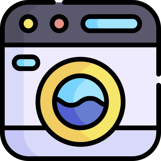 lavatrice Kawaii Lineal color icona