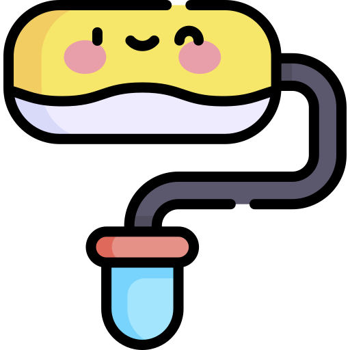 Paint brush Kawaii Lineal color icon