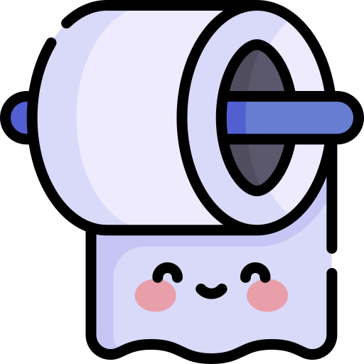 Toilet paper Kawaii Lineal color icon