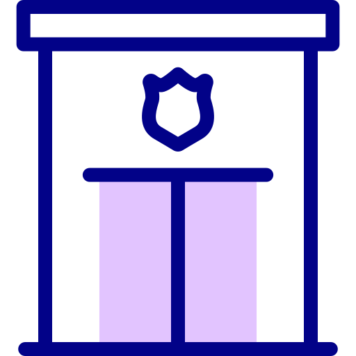 posterunek policji Detailed Mixed Lineal color ikona
