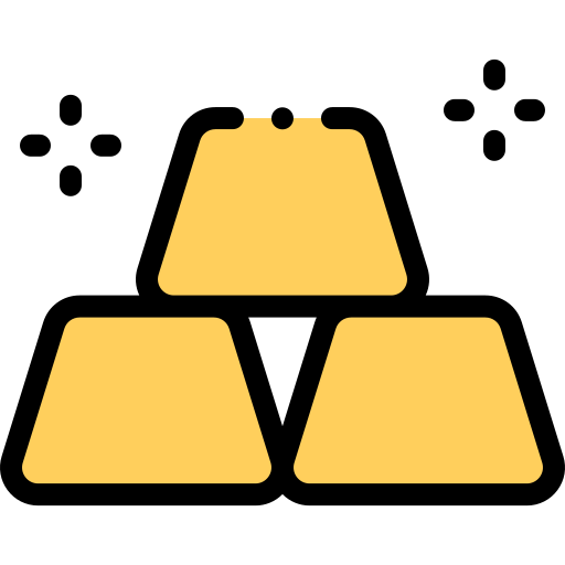 Gold Ingots Detailed Rounded Lineal color icon