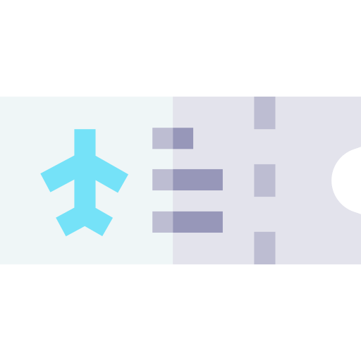 Airplane ticket Basic Straight Flat icon