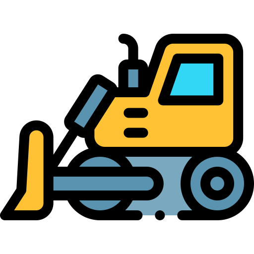 Bulldozer Detailed Rounded Lineal color icon