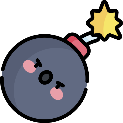 bomba Kawaii Lineal color icona