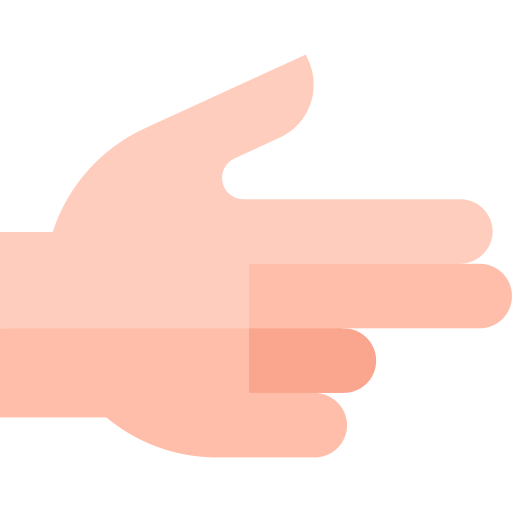 hand Basic Straight Flat icoon