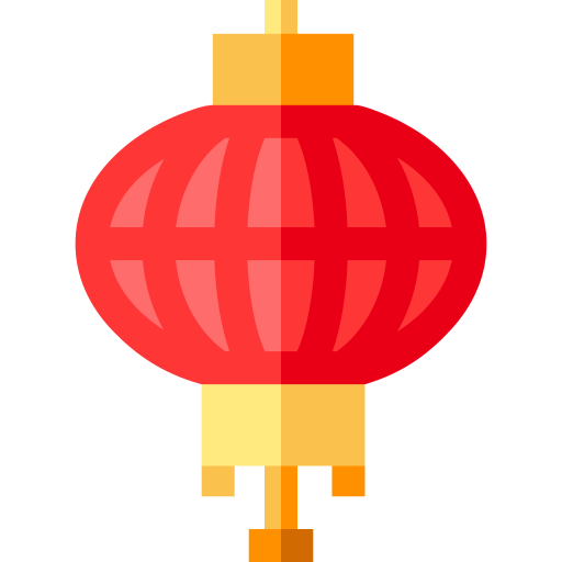chinese lantaarn Basic Straight Flat icoon