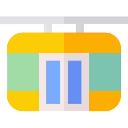 Cable car Basic Straight Flat icon