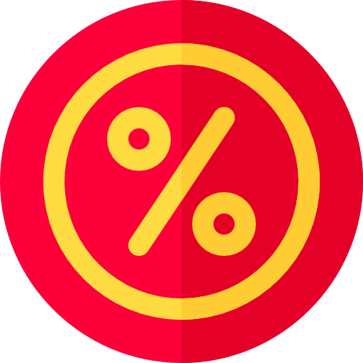 pourcentage Basic Rounded Flat Icône