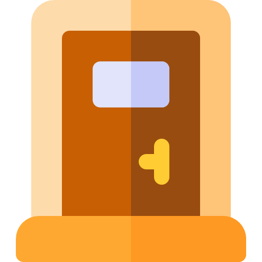 ドア Basic Rounded Flat icon
