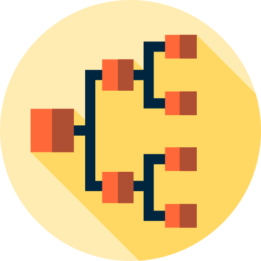 struktura hierarchiczna Flat Circular Flat ikona