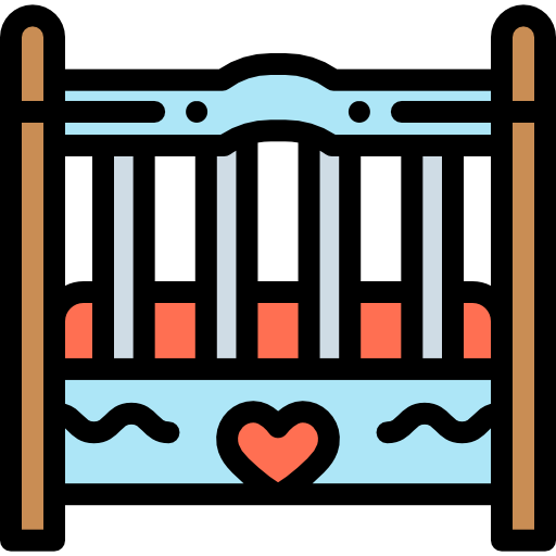 Crib Detailed Rounded Lineal color icon