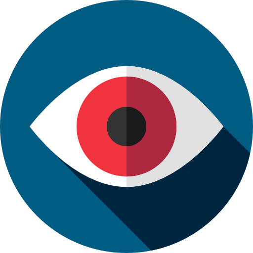 ojo rojo Flat Circular Flat icono