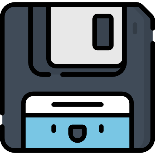 disquete Kawaii Lineal color icono