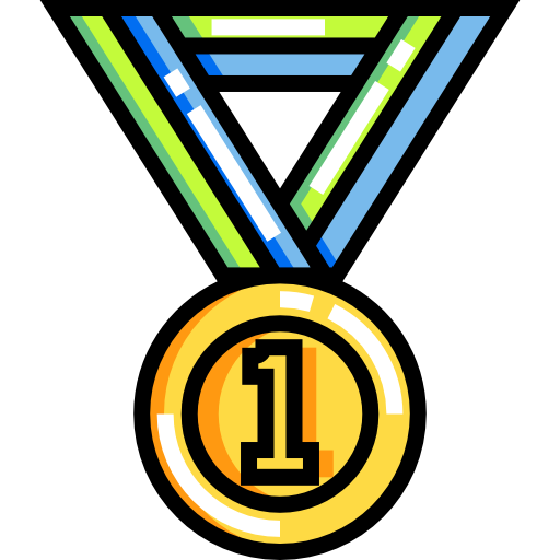 Золотая медаль Detailed Straight Lineal color иконка