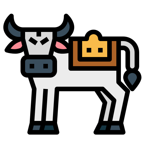 vaca Smalllikeart Lineal Color icono