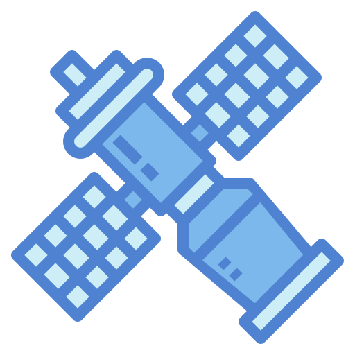 衛星 Monochrome Blue icon