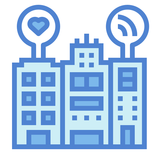 città intelligente Monochrome Blue icona
