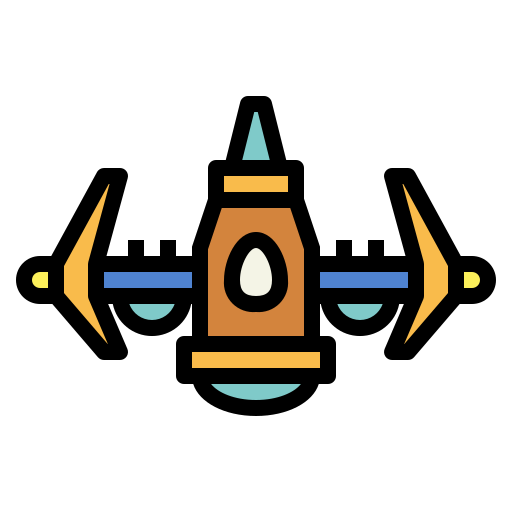 ruimteschip Smalllikeart Lineal Color icoon
