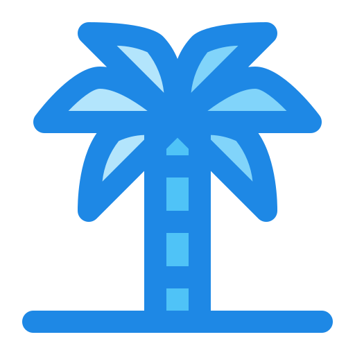 Coconut tree Generic Blue icon