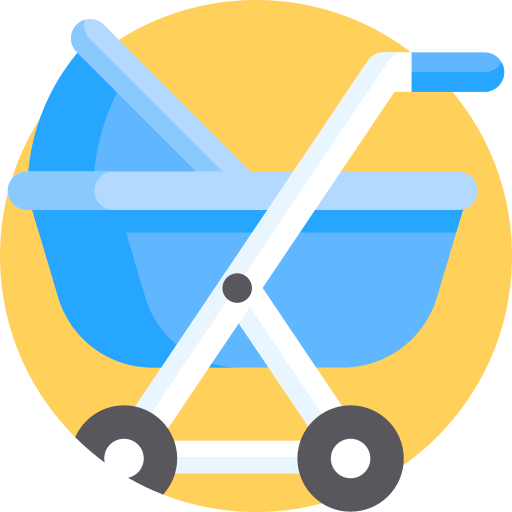 Baby carriage Detailed Flat Circular Flat icon