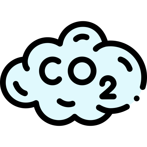 CO2 cloud Detailed Rounded Lineal color icon