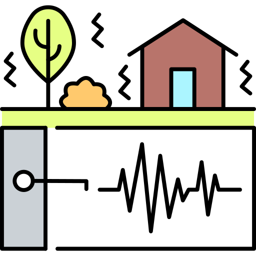 Seismology Generic Thin Outline Color icon
