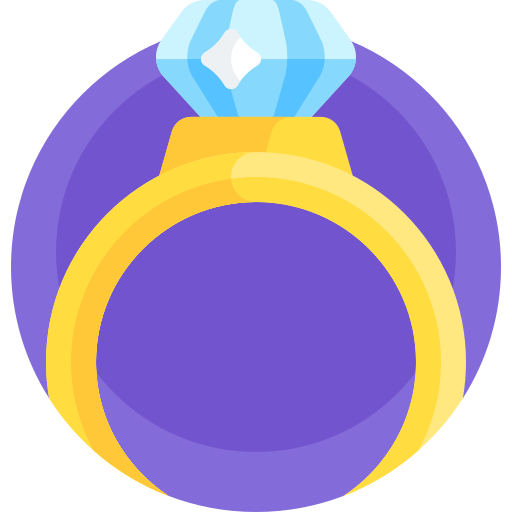 anillo de diamantes Detailed Flat Circular Flat icono