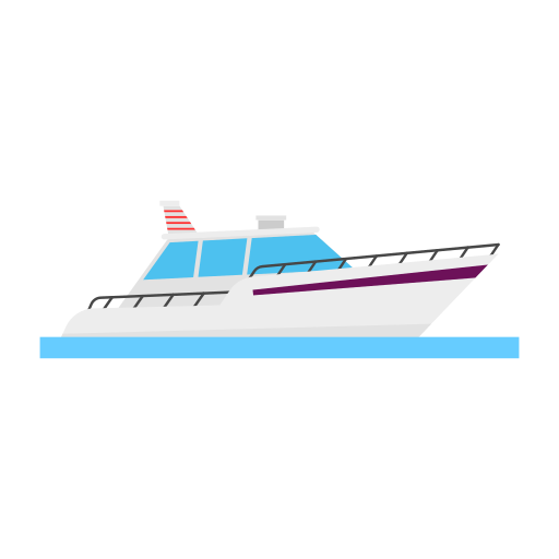 bateau à moteur Generic Flat Icône