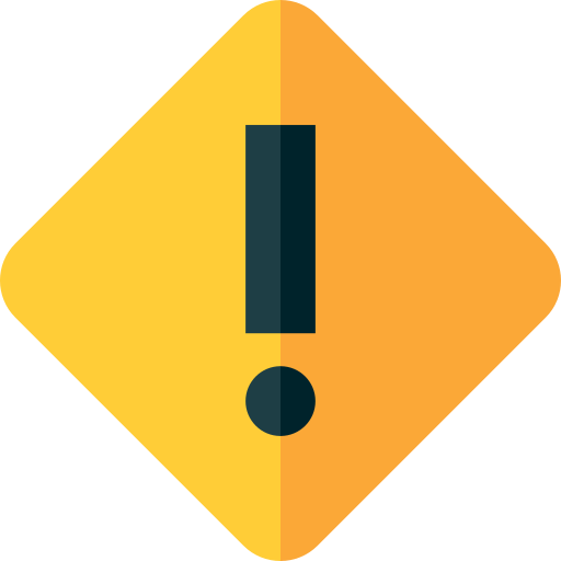 znak ostrzegawczy Basic Straight Flat ikona