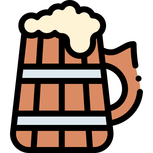 Beer Detailed Rounded Lineal color icon