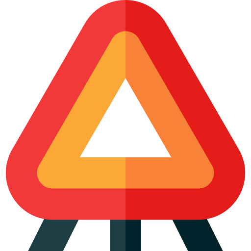 Warning sign Basic Straight Flat icon