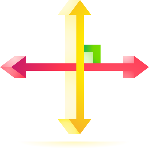 Perpendicular 3D Toy Gradient icon