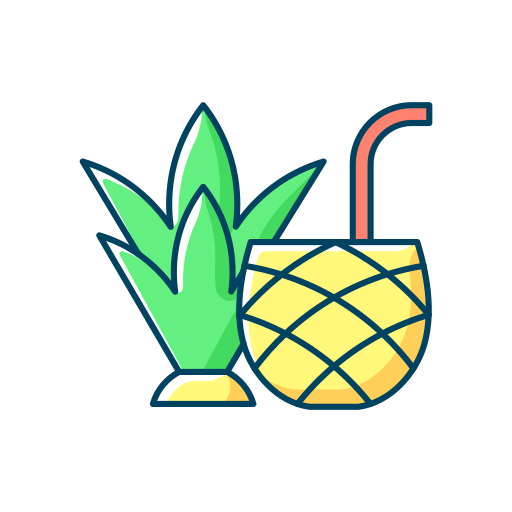 piña colada Generic Thin Outline Color icon