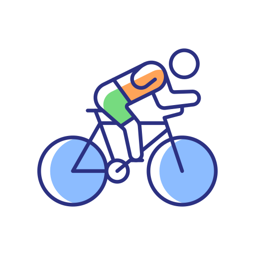 Cycling Generic Thin Outline Color icon