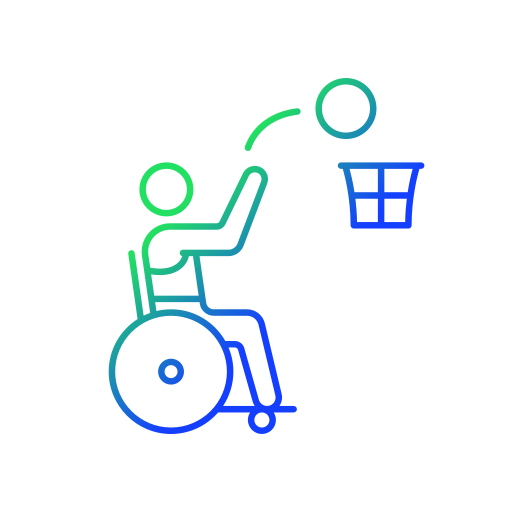 básquetbol en silla de ruedas Generic Gradient icono