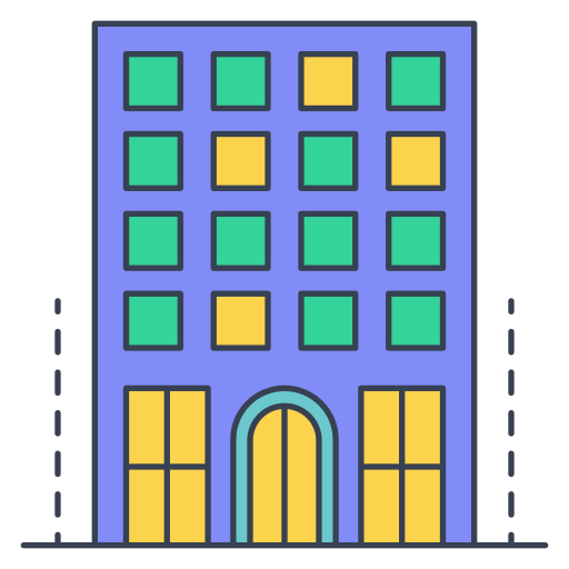 hotel Generic Thin Outline Color icon
