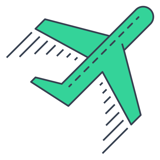 Plane Generic Thin Outline Color icon