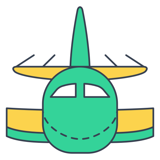 Plane Generic Thin Outline Color icon