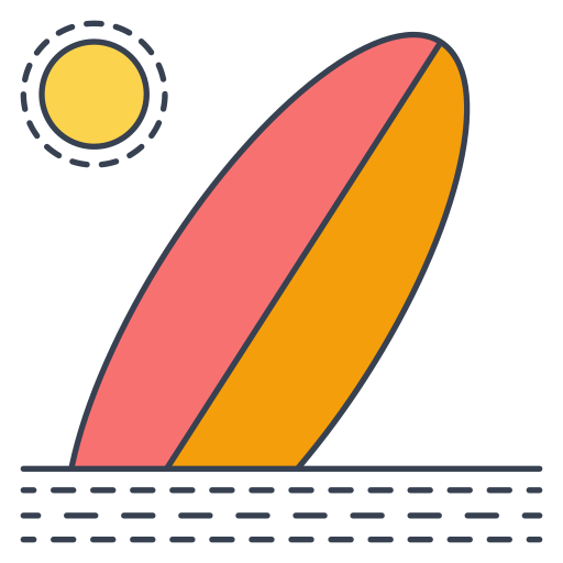 サーフィン Generic Thin Outline Color icon