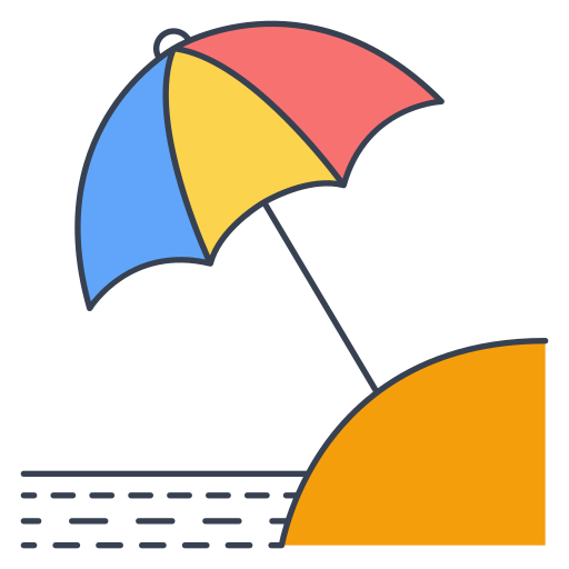 ビーチ Generic Thin Outline Color icon