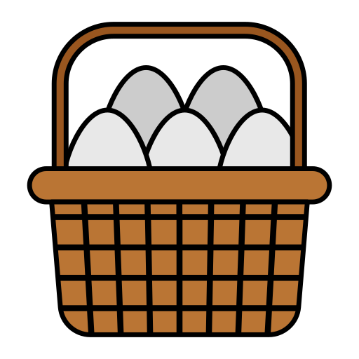 cesta de huevos Generic Thin Outline Color icono