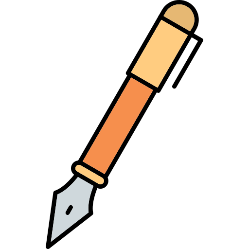 penna stilografica Generic Thin Outline Color icona