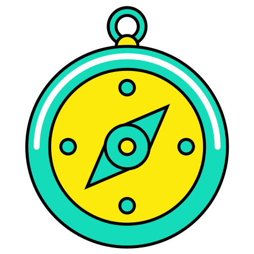 brújula Generic Outline Color icono