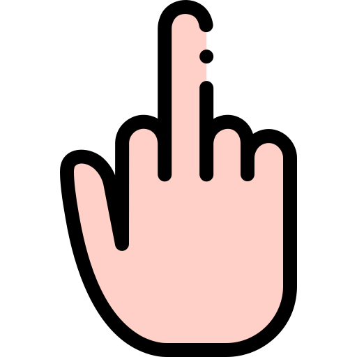 Средний палец Detailed Rounded Lineal color иконка