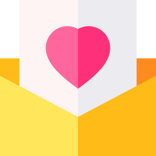 carta de amor Basic Straight Flat icono