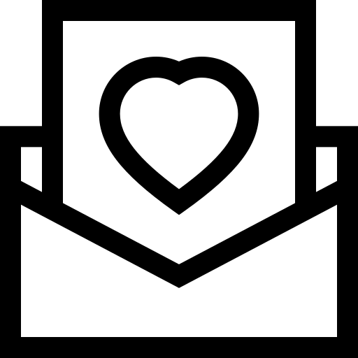 liefdesbrief Basic Straight Lineal icoon