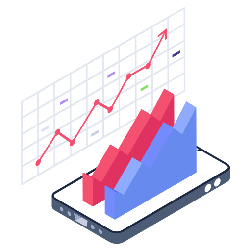 Area chart Generic Isometric icon