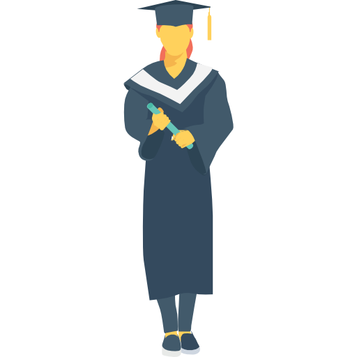 graduado Flat Color Flat icono