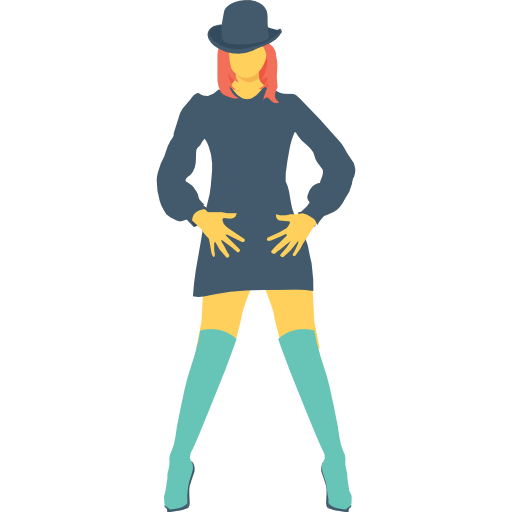 mujer Flat Color Flat icono